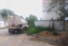 Trabaja COMAPA en reparación de tanque elevado en Villas del Palmar