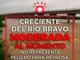 Descarta Protección Civil alto riesgo para Reynosa por crecida del río Bravo