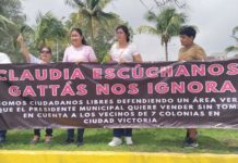 Con protesta victorenses reciben a Claudia Sheinbaum