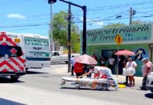 Unidad médica auxilia a victima tras haber sido atropellada en concurrido boulevard