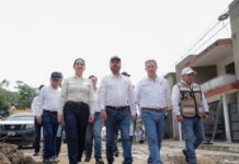 Mónica Villarreal Anaya y autoridades estatales recorren obras prioritarias de infraestructura hidráulica en Tampico