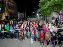Mónica Villarreal Anaya inaugura obra de pavimentación en la colonia Tancol