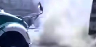 Registran conato de incendio en unidad del transporte público