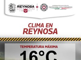 Continuará temperatura fría con probabilidad de lluvia hoy domingo en Reynosa