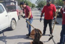 Refuerza COMAPA de Reynosa limpieza de pozos de visita en distintos puntos de la ciudad
