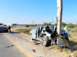 Accidente vial deja cuantiosos daños materiales en carretera Río Bravo-Reynosa