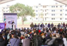 Encabezó Claudia Sheinbaum Pardo entrega de beneficios junto con Américo Villarreal Anaya y Carlos Peña Ortiz