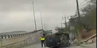 Volcadura en carretera Reynosa-Río Bravo dejó una persona lesionada