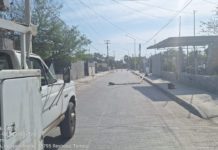 Recupera Gobierno de Reynosa postes del alumbrado público derribados por ventarrón