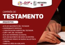 Amplía DIF-Reynosa campaña de testamentos gratuitos para proteger el patrimonio familiar