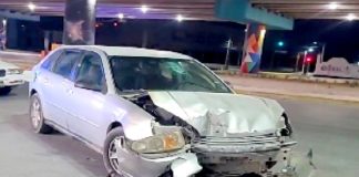 Accidente vial deja daños en carretera Monterrey-Matamoros