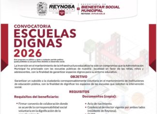 Convoca el Alcalde Carlos Peña Ortiz al programa “Escuelas Dignas 2026”