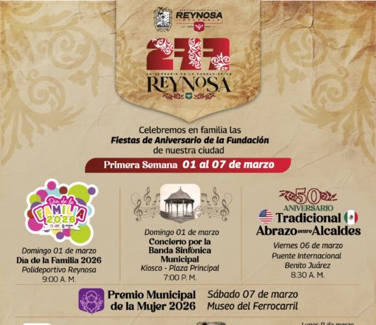 invita Carlos Peña Ortiz a eventos del 277 Aniversario de la Fundación de Reynosa