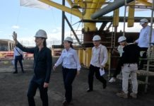 Recorrió Claudia Sheinbaum una de las 4 plataformas marinas que se construyen en patios industriales