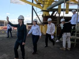 Recorrió Claudia Sheinbaum una de las 4 plataformas marinas que se construyen en patios industriales