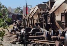 Se descarrila tren en Culiacán