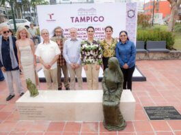 Devela Mónica Villarreal escultura de Sor Juana Inés de la Cruz e inaugura Espacio de *Creadoras Tampiqueñas*