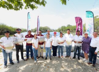 Mónica Villarreal y la UTMART fortalecen el sistema lagunario con 55 mil alevines