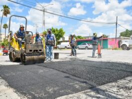 Impusaln programa de bacheo en calles de Río Bravo