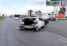 Chocan en el libramiento Monterrey y dejan caos vial