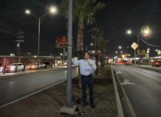 Implementa Carlos Peña Ortiz programa nocturno de rehabilitación de alumbrado público en Reynosa