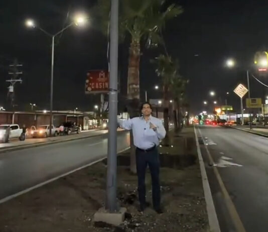 Implementa Carlos Peña Ortiz programa nocturno de rehabilitación de alumbrado público en Reynosa