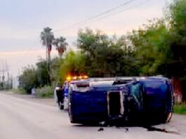 Vuelca unidad en carretera Río Bravo-Reynosa dejando daños materiales