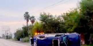 Vuelca unidad en carretera Río Bravo-Reynosa dejando daños materiales