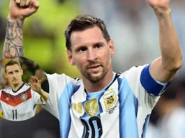 Messi reacciona tras romper el récord de Miroslav Klose como máximo goleador en Mundiales