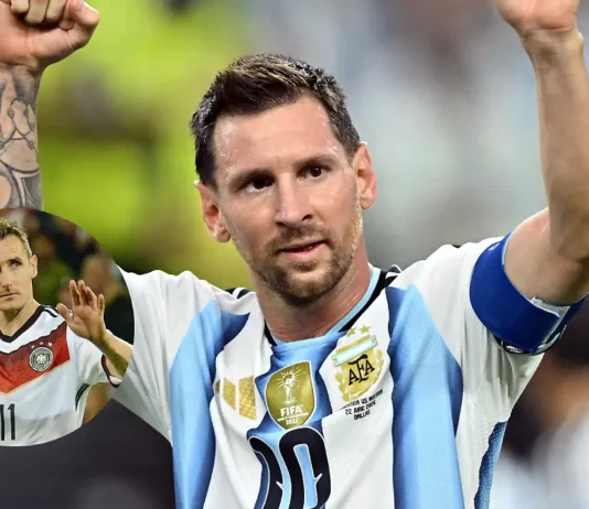 Messi reacciona tras romper el récord de Miroslav Klose como máximo goleador en Mundiales