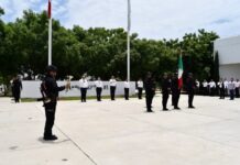 Toman protesta de bandera policías recién integrados a la Guardia Estatal