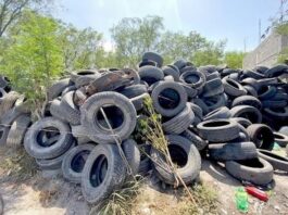 Por fin clausuran y aseguran predio con llantas en desuso en Reynosa