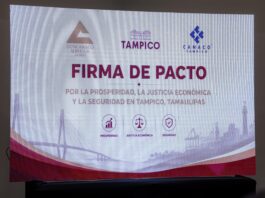 Firma Mónica Villarreal Pacto por la Prosperidad, la Justicia Económica y la Seguridad en Tampico