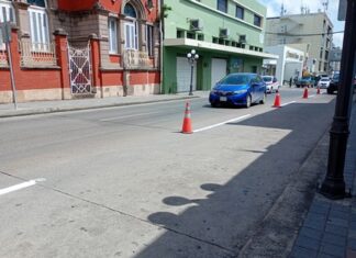 Refuerzan señalización vial en el Centro de Tampico para recibir a turistas en vacaciones