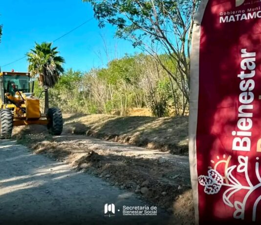 Rehabilitan acceso principal del Ejido El Ebanito y anuncian trabajos en calles de la comunidad rural