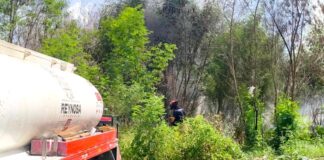 Bomberos sofocan incendio en predio baldío dejo solo daños fue provocado