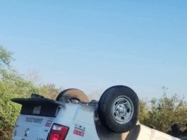 Vuelca patrulla de la Guardia Estatal tras persecución en San Fernando