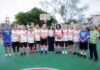 Entrega Mónica Villarreal cancha de básquetbol rehabilitada en la colonia Del Golfo
