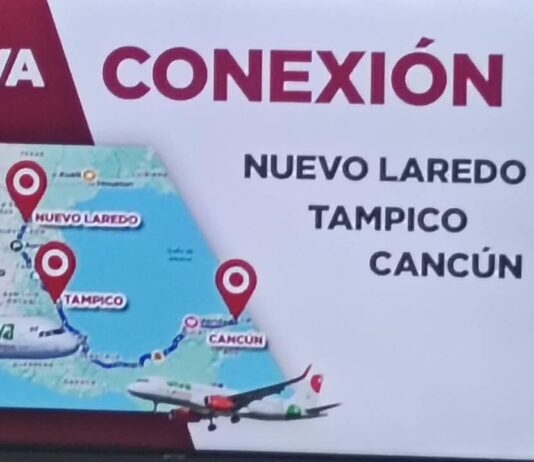 Laredo tendrá nueva ruta aérea hacia Tampico-Cancún