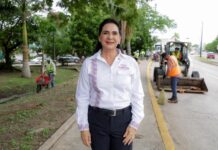 Supervisa Mónica Villarreal mantenimiento de canales pluviales