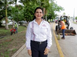 Supervisa Mónica Villarreal mantenimiento de canales pluviales