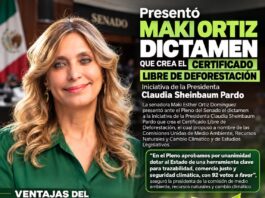 Presentó Maki Ortiz dictamen que crea el Certificado Libre de Deforestación, iniciativa de la Presidenta Claudia Sheinbaum Pardo