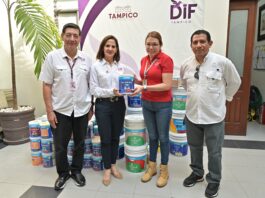 DIF Tampico recibe valioso donativo de pintura por parte de Comex