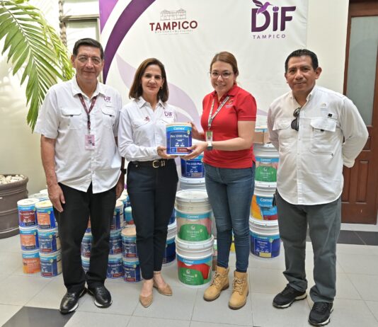 DIF Tampico recibe valioso donativo de pintura por parte de Comex