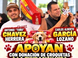 Antonio “Toño” Chávez y Carlos García Lozano se suman al bienestar animal con donación de croquetas a Viba