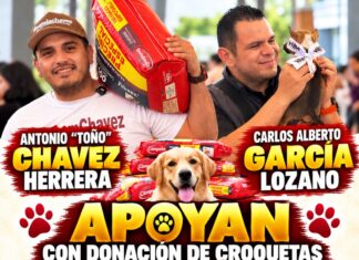 Antonio “Toño” Chávez y Carlos García Lozano se suman al bienestar animal con donación de croquetas a Viba