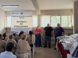 Reciben PPLs en el CEDES Reynosa donación de artículos para estancia digna