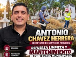 Antonio Chávez refuerza limpieza y mantenimiento de panteones municipales en Reynosa